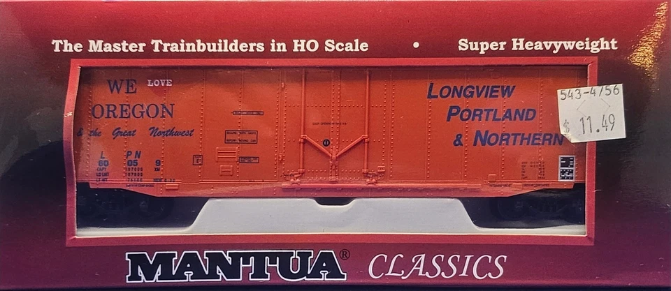 MANTUA 755237 HO Scale 50' Plug Door Boxcar "Longview Portland & Northern"   - Image 1 of 1