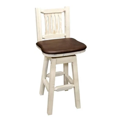 Montana Woodworks Homestead 24" Counter Height Swivel Wood Barstool in Natural - Image 1 of 3