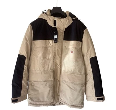 Dickies Black Cream Puffer Jacket Hooded Insulated Jacket Men's Large RRP £180 - Image 1 of 4