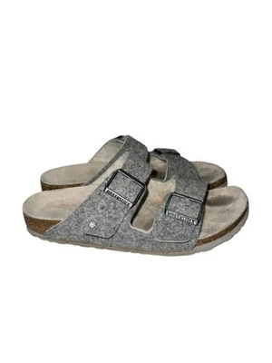 Sandalias Birkenstock Arizona Zapatilla Happy Gris Fieltro y Lana Cordero Talla 39 8 8.5 Foto 1 de 4