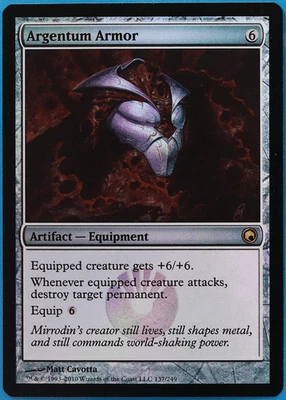 Argentum Armor FOIL Scars of Mirrodin NM Artifact Rare CARD (507917) ABUGames - Image 1 of 2