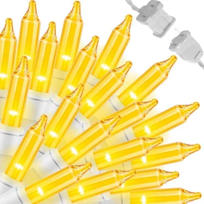 Yellow Christmas Lights Set 100 Count 19.6 Feet Incandescent Bulb Mini String Li - Image 1 of 4
