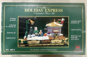 Holiday Express Animated Train Set 380-2 Water Tanker Skating Car Vintage - Picture 1 of 9