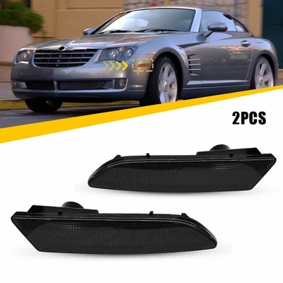 Carcaça de luz marcador lateral de canto frontal fumê para 2004-2008 Chrysler Crossfire - Imagem 1 de 4