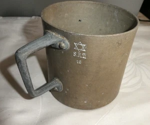 Alter Trinkbecher Becher 2WK WW2 Lager ? Judaika Davidstern S.R.T. 10 Punze 40er - Picture 1 of 10