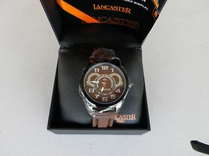 Lancaster Men's OLA0458MR-SL-MR Non Plus Ultra Brown Textured Dial Brown Silicon - Picture 1 of 1