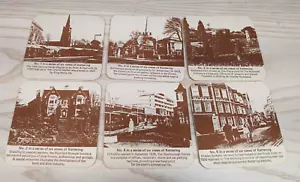 Juego de 6 posavasos de colección Kettering con vistas de fotos Inglaterra Barware Pub Coleman Bird AD - Imagen 1 de 19