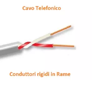 CAVO TELEFONICO TE1X2X0.6R 2 cavi 0,6mm CT1220 TELECOM PREZZO per 10 METRI - Foto 1 di 2