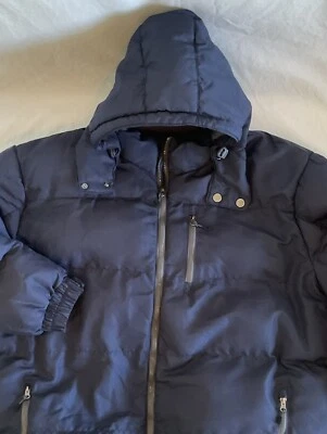 Outdoor Life Puffer Jacket Blue Men's Size XXL Hooded Full Zip Adjustable Cuffs - Image 1 of 4