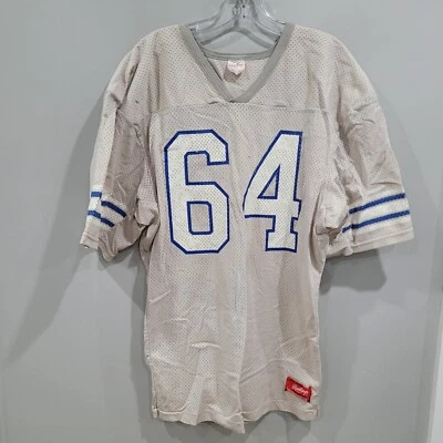 Camiseta de fútbol vintage años 80 Rawlings azul blanco gris malla 64 para hombre M EE. UU. Foto 1 de 4