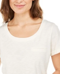 Top de pijama tejido cuello redondo Charter Club como está, blanco antiguo, XL - Imagen 1 de 5