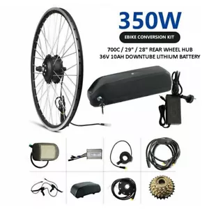 28" 29" 700C REAR WHEEL 350W ELECTRIC BIKE CONVERSION EBIKE KIT 36V 10AH BATTERY - Picture 1 of 12