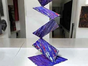 Original Abstract Metal Sculpture, "Purple Rain" by Nicholas Turner - Picture 1 of 10