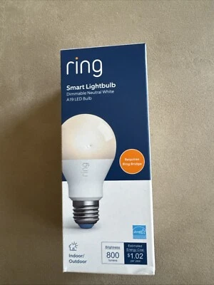 Bombilla LED Inteligente Ring A19 Regulable Blanca *Requiere Anillo Puente Para Usar* Totalmente Nueva Foto 1 de 4