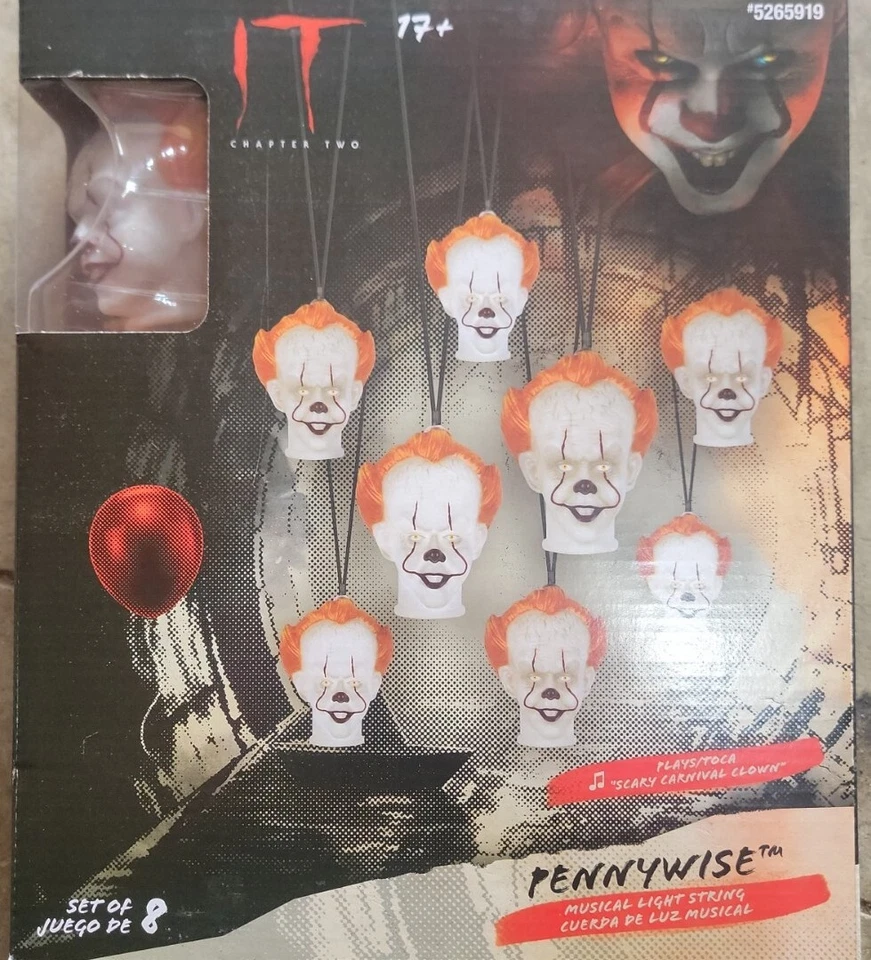 Halloween Penny Wise IT Juego de 8 Cuerdas Luces Payasos Musical Cadena de Luces Foto 1 de 4