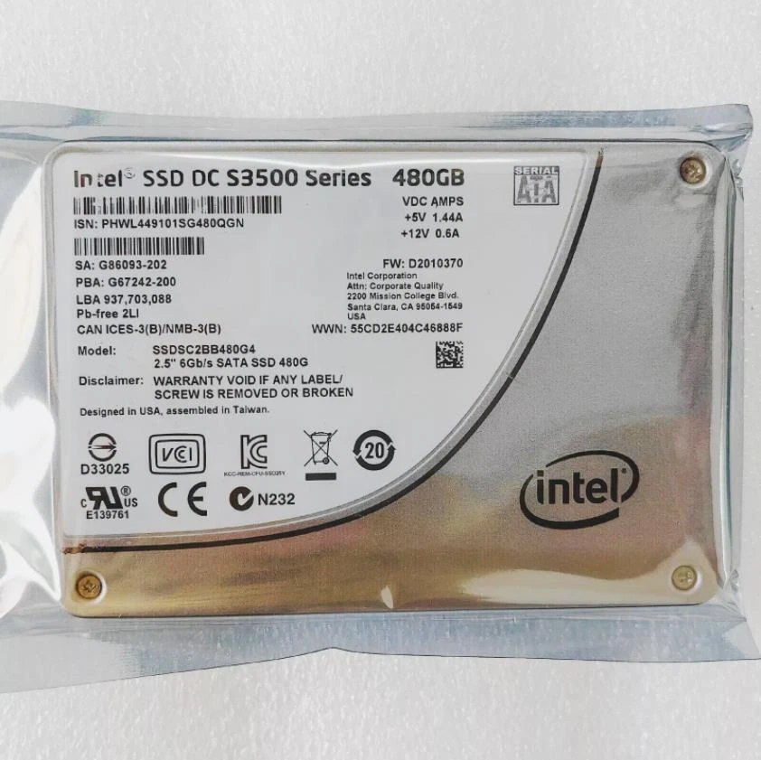 New Intel SSD DC S3500 120GB 160GB 480GB 600GB 800GB 1.6TB 2.5" SATA SSD - Image 1 of 1