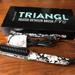 Calista Triangle Pro+ Heated Detailer Brush "Blue Floral w/ Rose Gold" - Picture 1 of 12