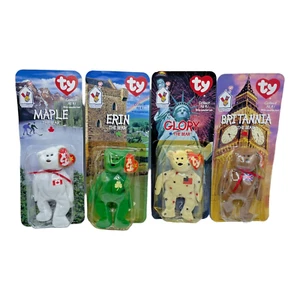 Mcdonald's International TY Beanie Babies Bear 1999 Tush Tag dice 1993 set di 4 - Foto 1 di 19