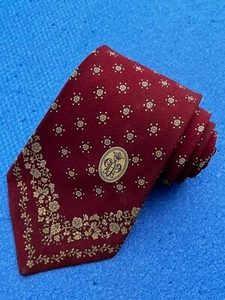 Auténtica corbata vintage Emilio Pucci V diseño floral granate 100 % seda - Imagen 1 de 14