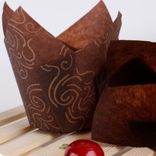50x stampi da forno in carta a forma di tulipano, per cupcake, muffin SH