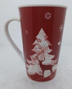 Starbucks Holiday 2008 Rot Kaffee Tee Becher Tasse 16oz Weihnachtsbaum und Hirsch - Bild 1 von 5