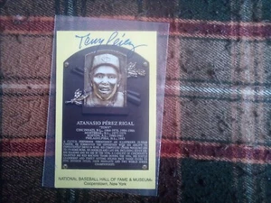 TONY PEREZ HANDSIGNIERTE BASEBALL HALL OF FAME PLAKETTE POSTKARTE 6" X 4", top - Bild 1 von 1