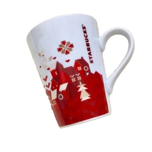 TAZA DE CAFÉ STARBUCKS NAVIDAD PUEBLO BLANCO COPOS DE NIEVE ÁRBOLES DE VACACIONES, ¡NUEVA! - Imagen 1 de 10
