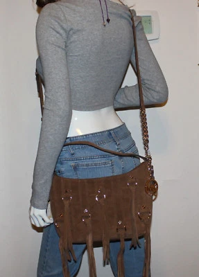 Bolso Bandolera MICHAEL Michael Kors Caramelo Oscuro Gamuza Presley Mediano Hombro Foto 1 de 4