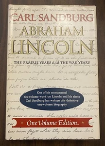 Carl Sandburg Abraham Lincoln The Praire Years And The War Years 1 Volume Book - Imagen 1 de 9