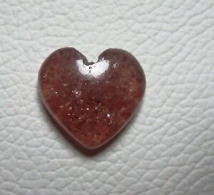 Natural Strawberry Quartz Cabochon Heart 16.30 Cts Loose Gemstone H 4385