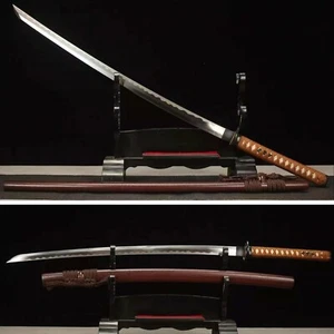 Reverse Blade Handmade 1095 Steel Katana Japanese samurai sword Full Tang Sharp - Picture 1 of 12