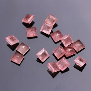 Calibrated Straw Berry Quartz Square Faceted Cut 10x10mm To 20x20mm Gemstone - Picture 1 of 6