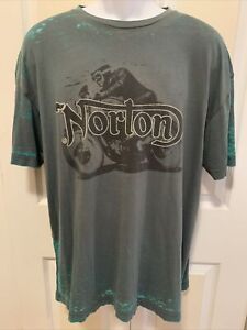 Norton Motorcycle Logo Retro Mens White Black T-Shirt Size S To 3XL