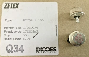 2 Stück BYY58/150 - Einpressdiode - Zetex - 150 Volt - DC: 2017 - RoHs Konform - Bild 1 von 1