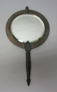 Antique TIFFANY ALHAMBRA Bronze Vanity Hand Mirror  c. 1915 - Picture 1 of 6