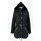 Miss Sixty Vintage 90s Y2K Black Cargo Belted Hooded Jacket Medium Zippers