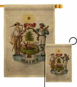 Wappen Maine Sackleinen Garten Flagge Staaten Deko Geschenk Hof Banner - Bild 1 von 19