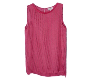 Loft Shirt Damen Gr. XS rosa rot schwarz ärmellos Schlüsselloch Knopfverschluss - Bild 1 von 11