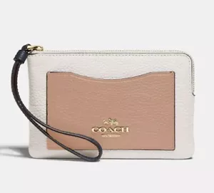 NWT COACH F73061 corner zip wristlet colorblock - Picture 1 of 10