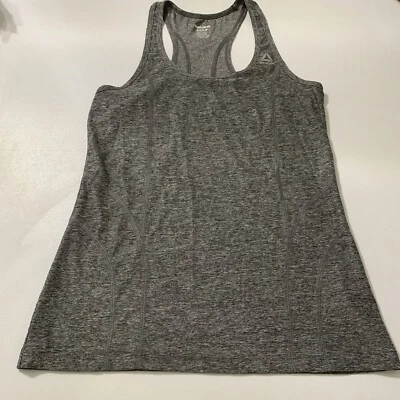 Camiseta sin mangas Reebok para mujer pequeña gris jaspeado corredor espalda gimnasio correr Foto 1 de 4