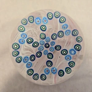 Vtg Gentile Glass Paperweight Millefiori Stars Pink 3.3" 1978 USA Commemorative - Picture 1 of 12