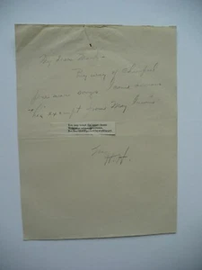 RARE HERBERT HOOVER HAND-WRITTEN LETTER NOTE WITH PINNED SONG VERSE - Picture 1 of 1