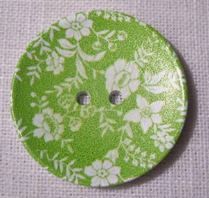 40/113 - BOUTON BOIS VERNIS DESIGN vert ** 40 mm 4 cm ** Lot au choix X1 X2 X3 - Foto 1 di 1