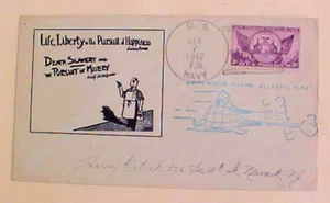 US COVER PATRIOTIC AMPHIBIOUS ATLANTIC FLEET APRIL 1942 CACHETED - Picture 1 of 1