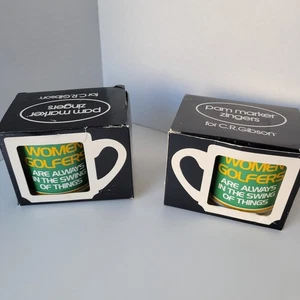 2er Set Vintage Frauen Golfer sind immer im Schwung der Dinge Kaffeetassen Neu im Karton - Bild 1 von 6