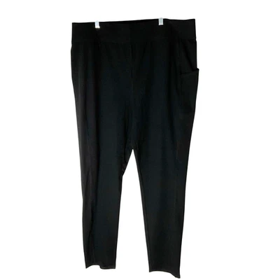 Denim & Co. Pantalones elásticos Active Duo bolsillo lateral A518936 negros altos talla XL nuevos Foto 1 de 4