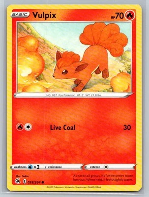 Vulpix (28) #028/264 SWSH08: Fusion Strike Common - Pokemon Cards E50 - Image 1 of 2