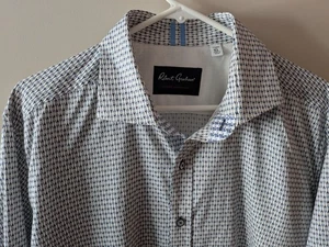 Robert Graham Herren XL Knopfleiste Langarm Hemd Flip Manschette Geometrisch Sehr guter Zustand - Bild 1 von 8