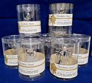 Weihnachtshaus 3,25" gesponnenes Glas mit Goldrand Engel Ornamente $6,00 pro Stück Neu! Geschenk! - Bild 1 von 6