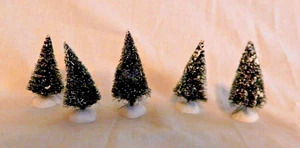 Department 56 Village Bottle Brush Pine Trees, 3" ,  Lot of 5 - Picture 1 of 4